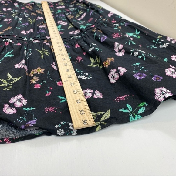 Antthony‎ HSN Black Floral Cottagecore 100% Cotton Tiered Skirt w/Pockets Sz L - Picture 12 of 14